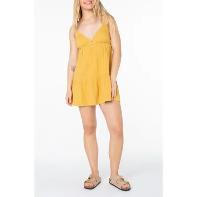 Roxy Warm Rays Cotton Minidress In Orange