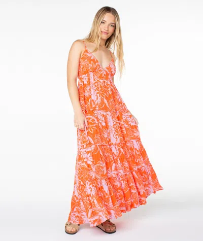 Roxy Warm Rays Maxi Dress In Orange