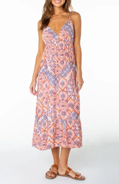 Roxy Warm Rays Midi Dress In Pink