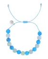 Roxy Waterproof Amazonite Blue Agate Adujustable Bracelet In Blue