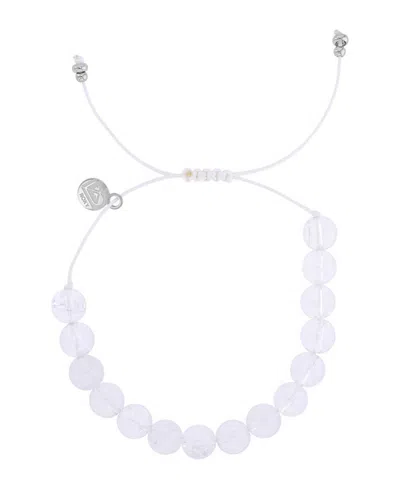 Roxy Waterproof Clear Quartz Adujustable Bracelet In Silver