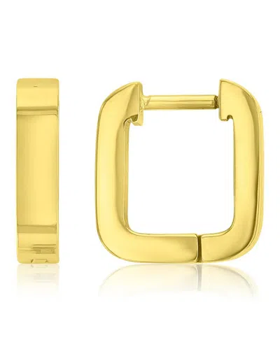 Roxy Waterproof Platinum 11mm Rounded Square Huggie Earrings In Gold