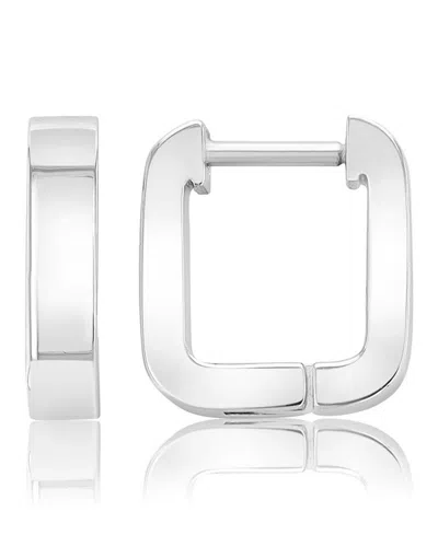 Roxy Waterproof Platinum 11mm Rounded Square Huggie Earrings In Transparent