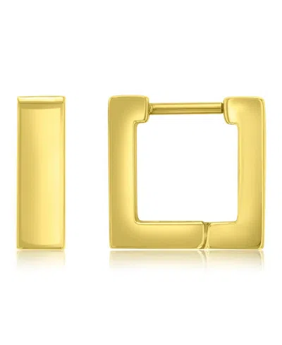 Roxy Waterproof Platinum 13mm Square Huggie Earrings In Gold