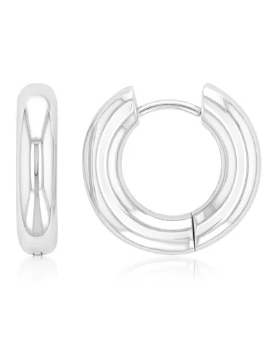 Roxy Waterproof Platinum 15mm Huggie Earrings In Silver