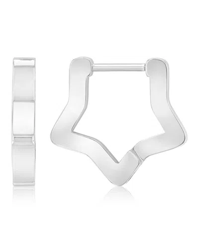Roxy Waterproof Platinum 16mm Star Huggie Earrings In Silver