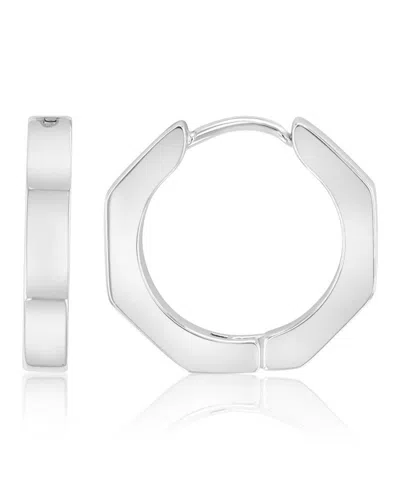 Roxy Waterproof Platinum 17mm Octagon Huggie Earrings In Silver