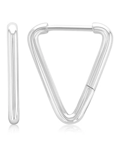 Roxy Waterproof Platinum 18mm Triangle Huggie Earrings In Transparent