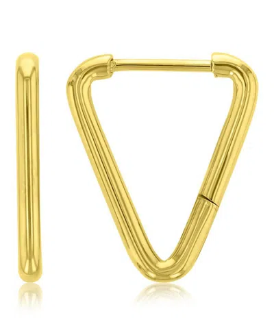 Roxy Waterproof Platinum 18mm Triangle Huggie Earrings In Yellow