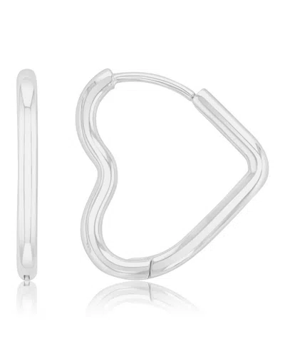 Roxy Waterproof Platinum 18mm Tube Heart Huggie Earrings In Pink