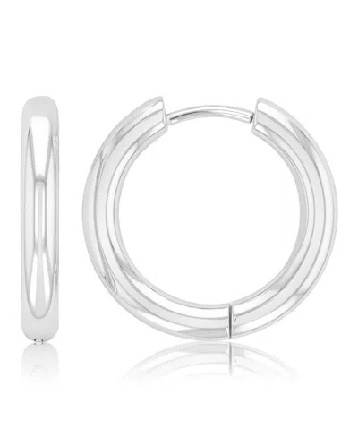 Roxy Waterproof Platinum 19mm Huggie Earrings In Pattern
