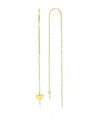 Roxy Waterproof Yellow 65mm Triangular Heart Pineapple Threader Earrings In Gold