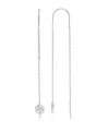 Roxy Waterproof Platinum 65mm Hibiscus U Shape Threader Earrings In Pattern