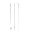 Roxy Waterproof Platinum 65mm Palm Tree U Shape Threader Earrings In Pattern