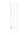 Roxy Waterproof Platinum 65mm Triangular Heart Pineapple Threader Earrings In Platinum