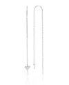 Roxy Waterproof Platinum 65mm Triangular Heart Pineapple Threader Earrings In Metallic