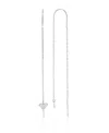 Roxy Waterproof Platinum 65mm Triangular Heart Threader Earrings In Platinum