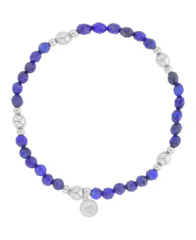 Roxy Waterproof Platinum Blue Rhodonite Stretch Bracelet In Silver
