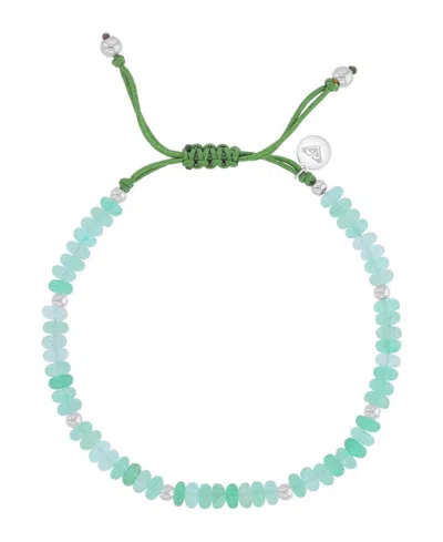 Roxy Waterproof Platinum Green Aventurine Adjustable Bracelet In Blue