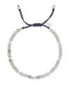 Roxy Waterproof Platinum Grey Labradorite Adjustable Bracelet In White