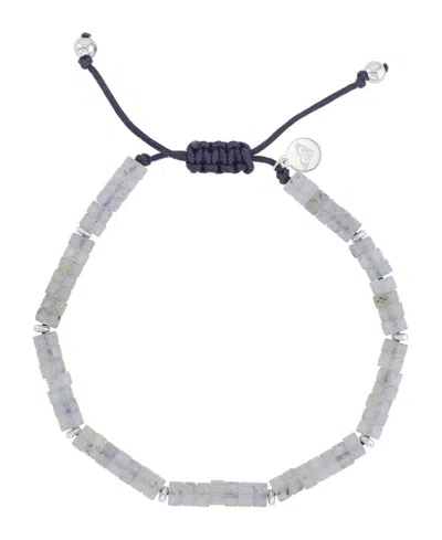 Roxy Waterproof Platinum Labradorite Adjustable Bracelet In White