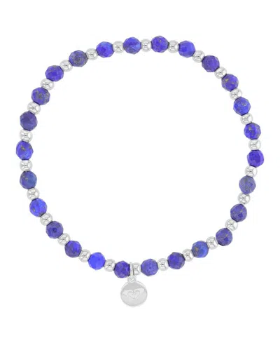 Roxy Waterproof Platinum Lapis Stretch Bracelet In Silver