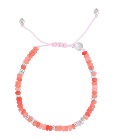 Roxy Waterproof Platinum Watermelon Stone Adjustable Bracelet In Neutral
