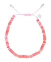Roxy Waterproof Platinum Watermelon Stone Adjustable Bracelet In Pattern