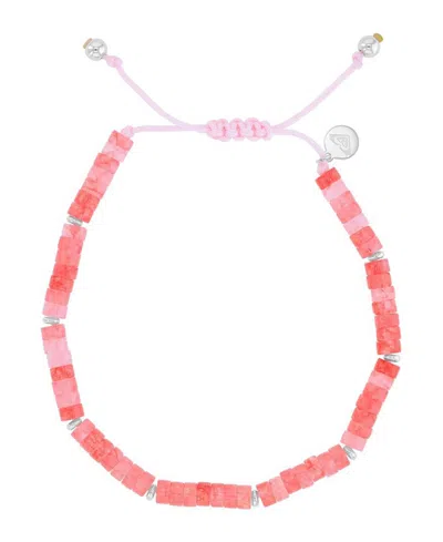Roxy Waterproof Platinum Watermelon Stone Adjustable Bracelet In Pattern