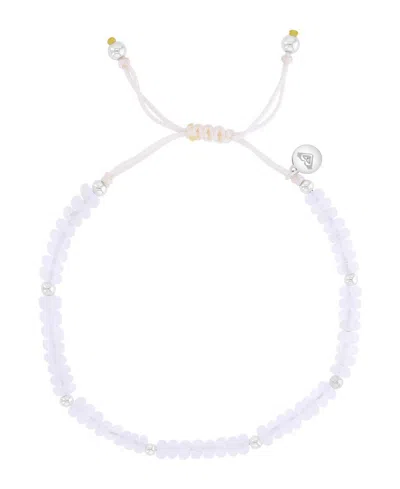 Roxy Waterproof Platinum White Turquoise Marble Adjustable Bracelet In Pink