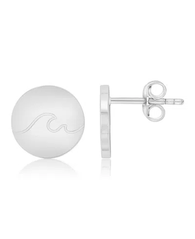 Roxy Waterproof Yellow 12mm Heart Wave Stud Earrings In Platinum