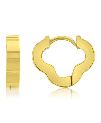 Roxy Waterproof Yellow 13mm Clover Huggie Earrings In Gold