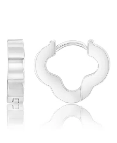 Roxy Waterproof Yellow 13mm Clover Huggie Earrings In Silver