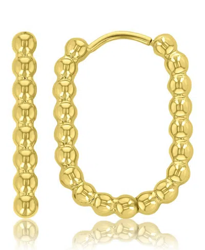 Roxy Waterproof Yellow 19mm Beaded Rectangle Huggie Earrings In Gold
