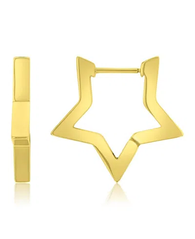 Roxy Waterproof Yellow 20mm Rounded Star Hoop Earrings In Gold
