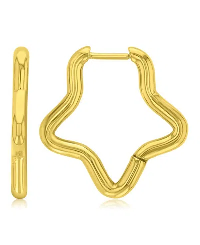 Roxy Waterproof Yellow 23mm Rounded Star Hoop Earrings In Gold