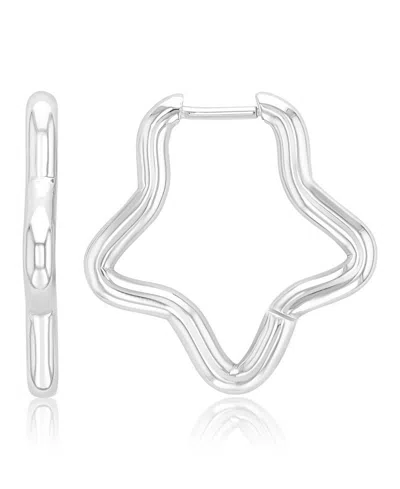 Roxy Waterproof Yellow 23mm Rounded Star Hoop Earrings In Metallic