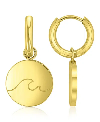 Roxy Waterproof Yellow 24mm Heart Wave Huggie Earrings