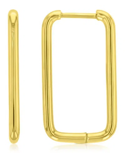 Roxy Waterproof Yellow 25mm Tube Rectangle Hoop Earrings In Gold