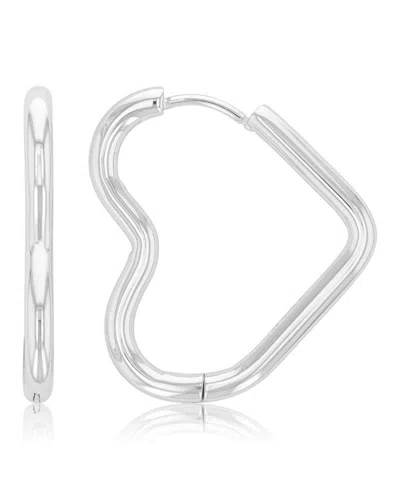 Roxy Waterproof Yellow 27mm Tube Heart Hoop Earrings In Metallic
