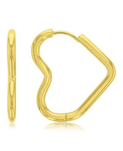 Roxy Waterproof Yellow 27mm Tube Heart Hoop Earrings In White