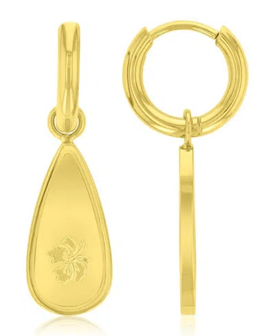 Roxy Waterproof Yellow 29mm Hibiscus Huggie Earrings In Gray