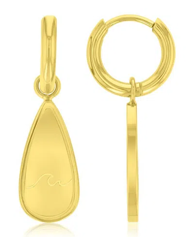 Roxy Waterproof Yellow 29mm Wave Huggie Earrings In Gold