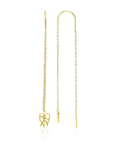 Roxy Waterproof Yellow 65mm Palm Tree U Shape Threader Earrings In Gold
