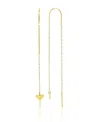 Roxy Waterproof Yellow 65mm Triangular Heart Pineapple Threader Earrings In Gold