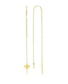 Roxy Waterproof Yellow 65mm Triangular Heart Pineapple Threader Earrings In Yellow