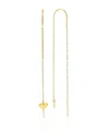 Roxy Waterproof Yellow 65mm Triangular Heart Pineapple Threader Earrings In Neutral