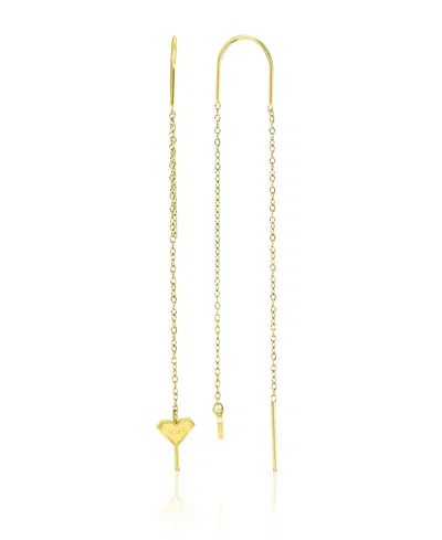 ROXY WATERPROOF YELLOW 65MM TRIANGULAR HEART THREADER EARRINGS