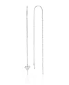 Roxy Waterproof Platinum 65mm Triangular Heart Pineapple Threader Earrings In Neutral