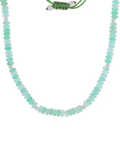 Roxy Waterproof Yellow Beads Green Aventurine Adjustable Necklace In Purple